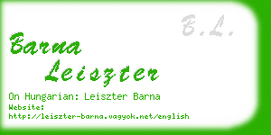 barna leiszter business card